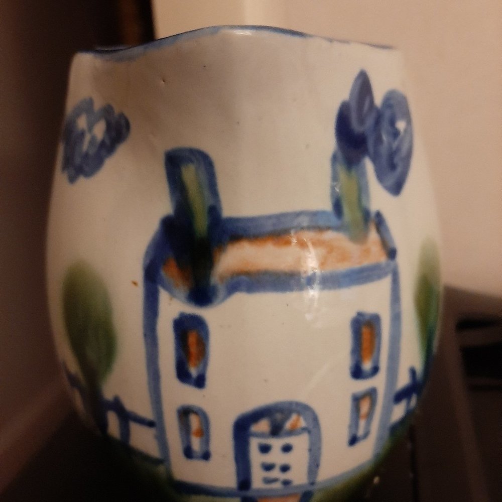 mary hadley pottery 5 inch small country house pitcher